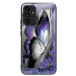 Kuori Samsung Galaxy A15 Purple Butterfly Tempered Glass