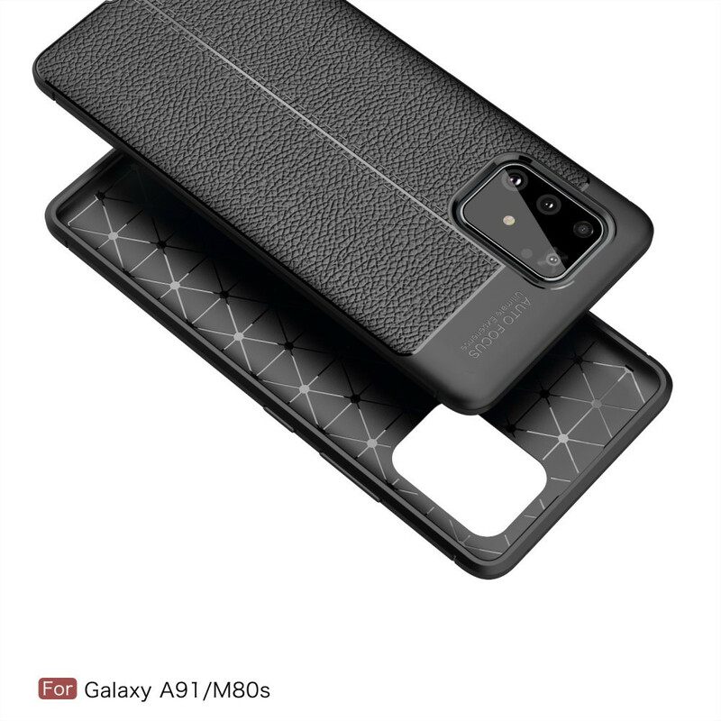 Case Samsung Galaxy S10 Lite Double Line Litchi Leather Effect