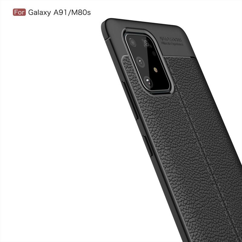 Case Samsung Galaxy S10 Lite Double Line Litchi Leather Effect