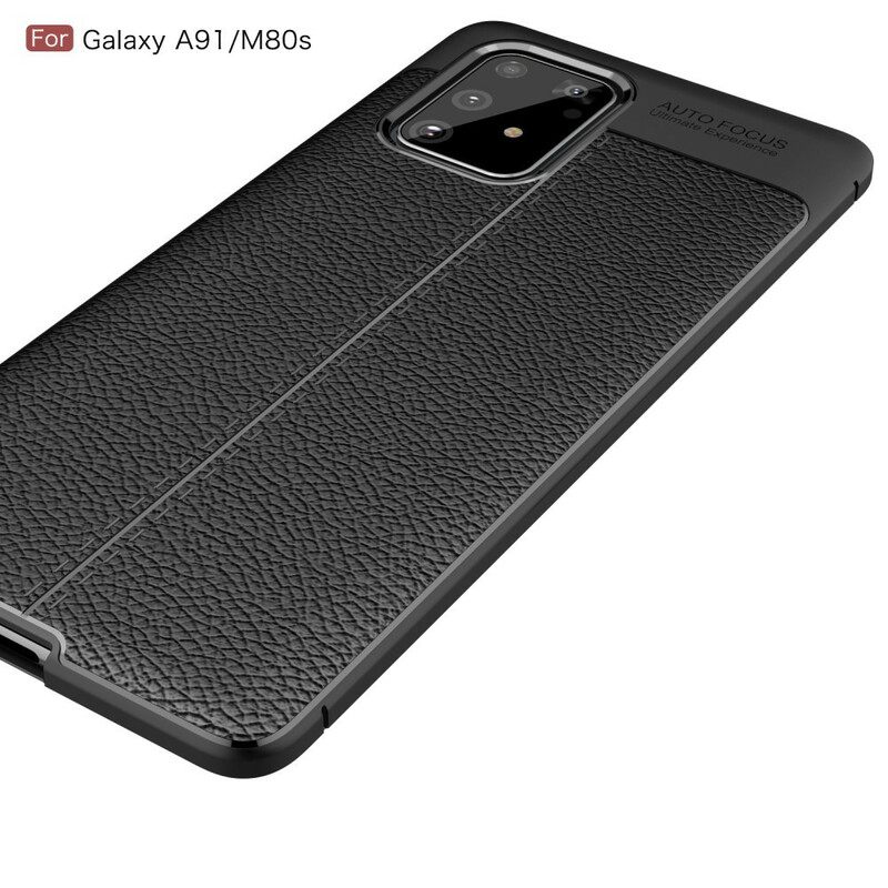 Case Samsung Galaxy S10 Lite Double Line Litchi Leather Effect