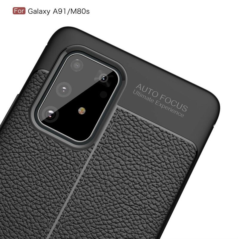 Case Samsung Galaxy S10 Lite Double Line Litchi Leather Effect