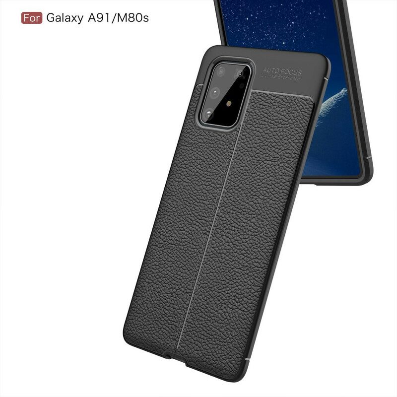 Case Samsung Galaxy S10 Lite Double Line Litchi Leather Effect