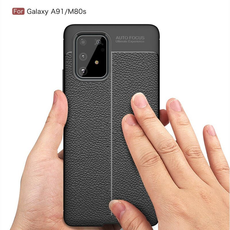 Case Samsung Galaxy S10 Lite Double Line Litchi Leather Effect