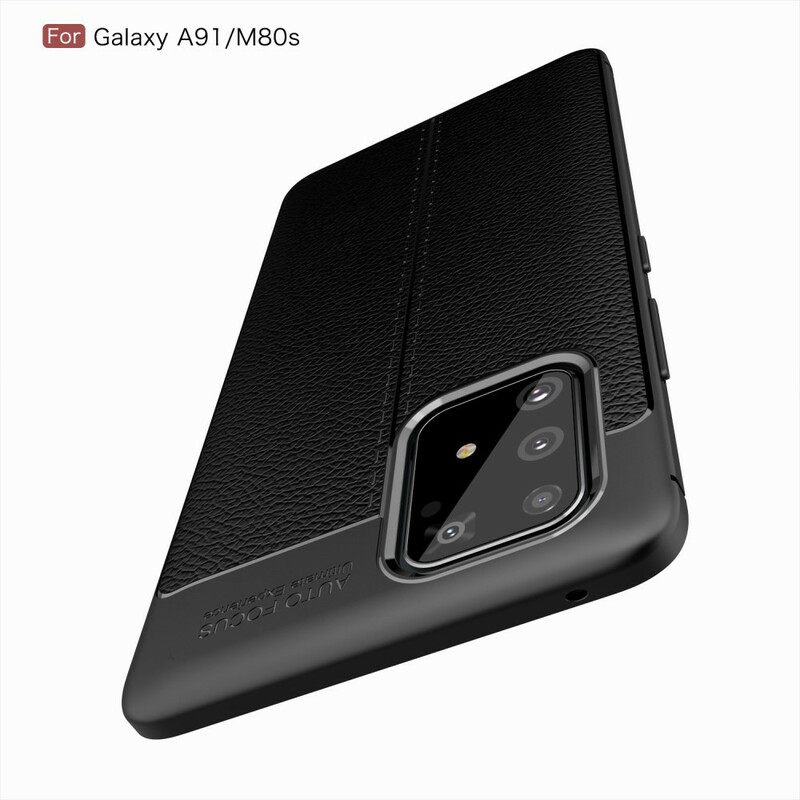 Case Samsung Galaxy S10 Lite Double Line Litchi Leather Effect