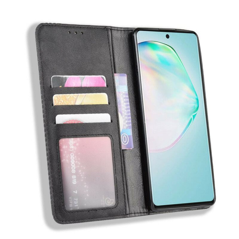 Puhelinkuoret Samsung Galaxy S10 Lite Kotelot Flip Tyylitelty Vintage-nahkaefekti