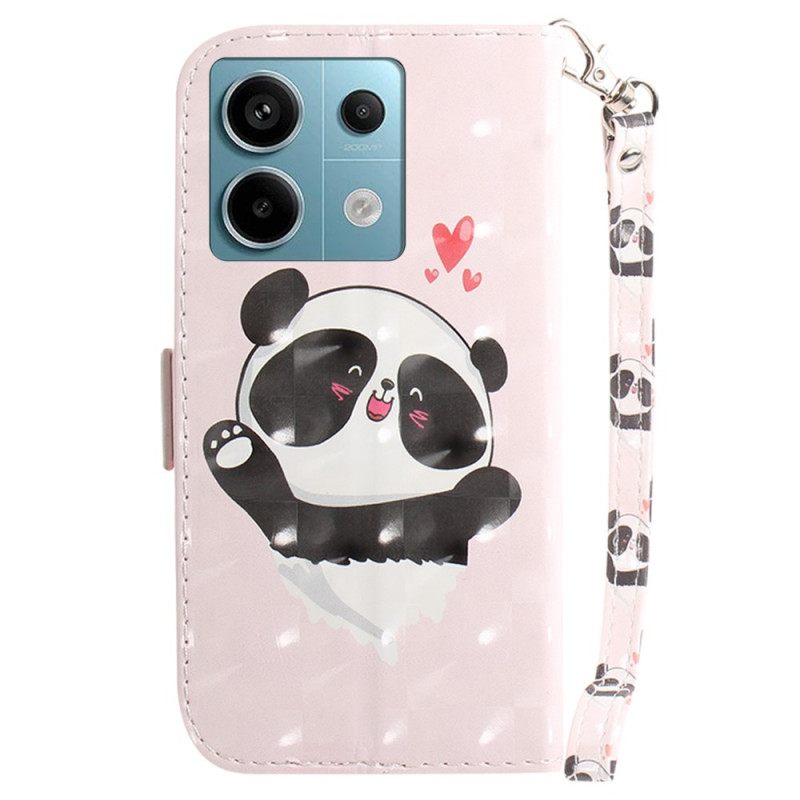 Kotelot Poco X6 5g Panda Love Hihnalla