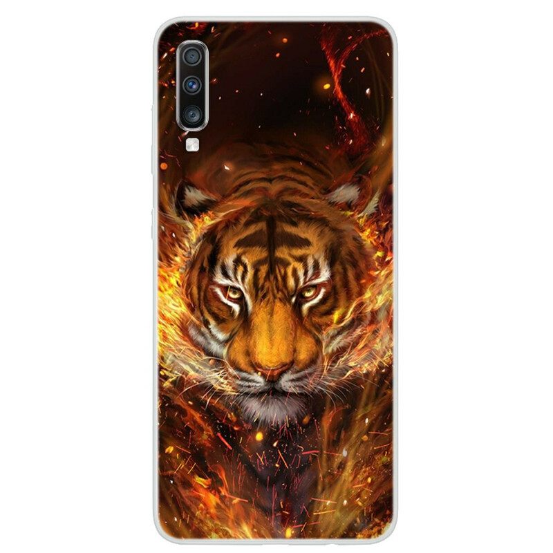 Case Samsung Galaxy A70 Fire Tiger