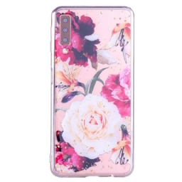 Case Samsung Galaxy A70 Kukat Ja Paljetit