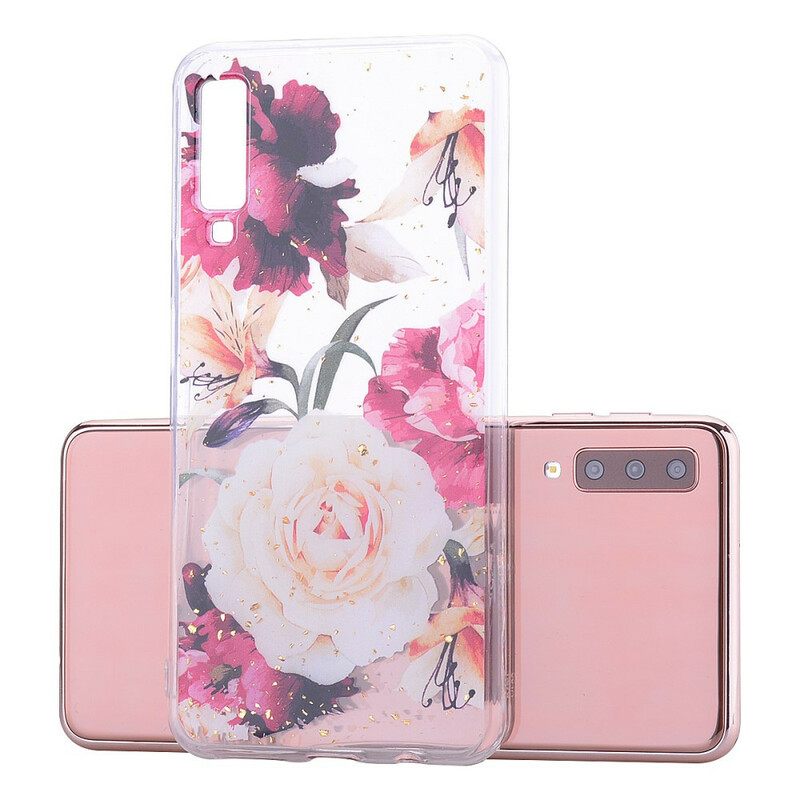 Case Samsung Galaxy A70 Kukat Ja Paljetit