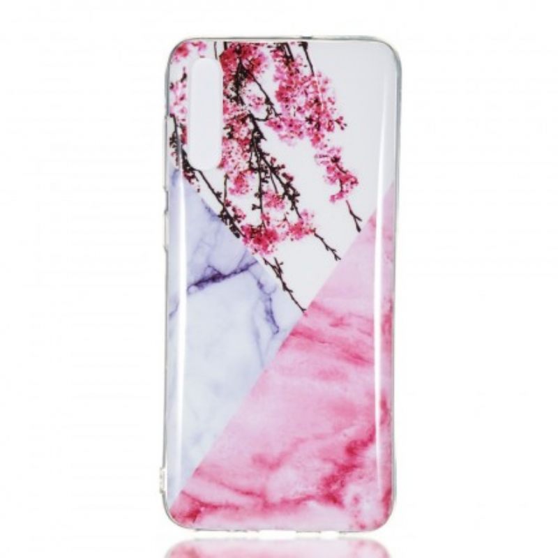 Case Samsung Galaxy A70 Marmoroitu Luumukukka