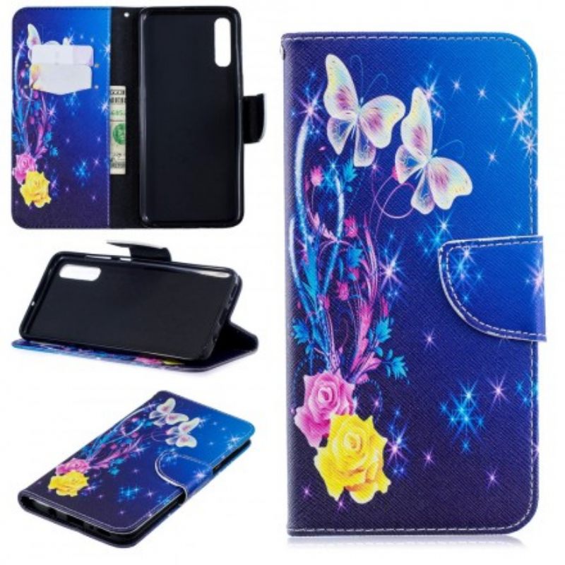 Kotelot Samsung Galaxy A70 Golden Butterflies