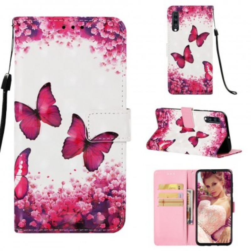 Kotelot Samsung Galaxy A70 Red Butterflies