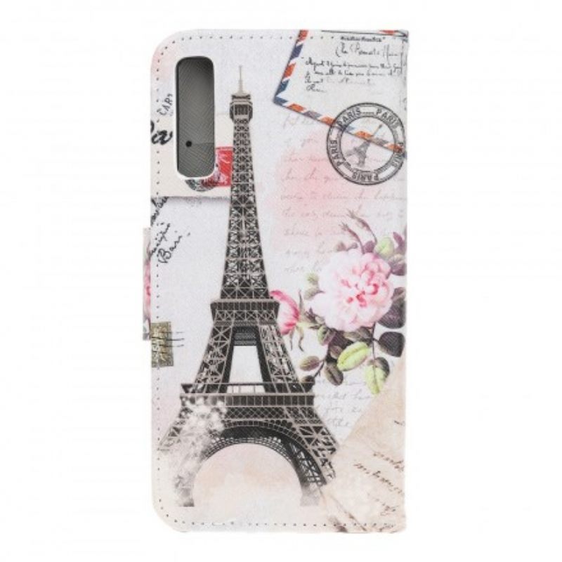 Kotelot Samsung Galaxy A70 Retro Eiffel-torni