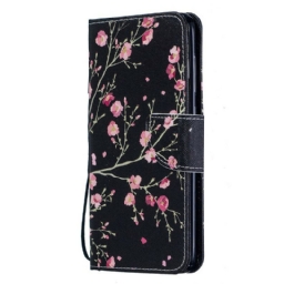 Kotelot Samsung Galaxy A70 Suojaketju Kuori Floral Irrotettavalla Hihnalla