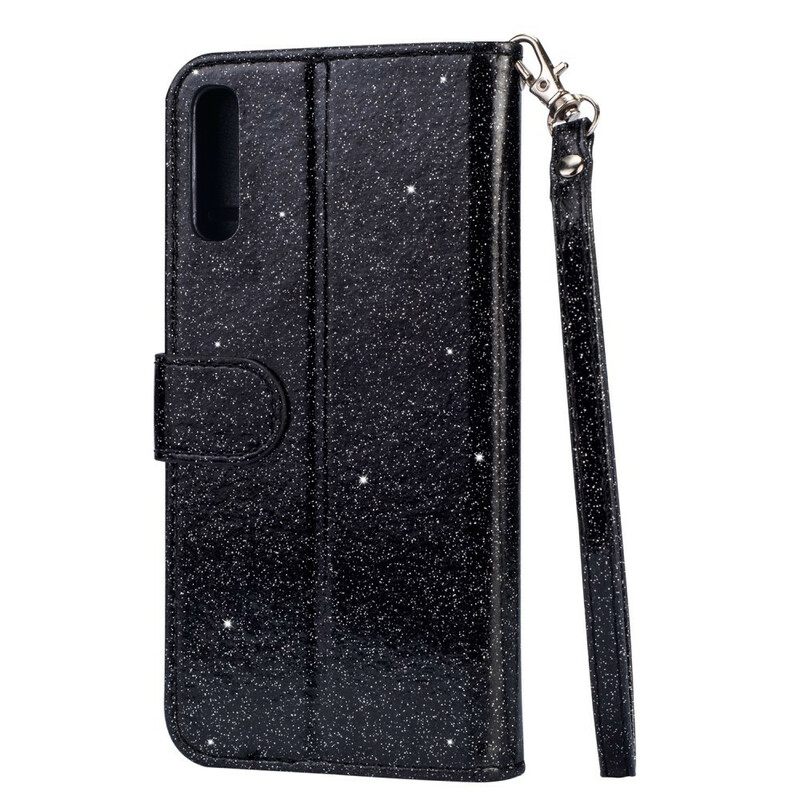 Kotelot Samsung Galaxy A70 Suojaketju Kuori Glitter Strap Kolikkokukkaro