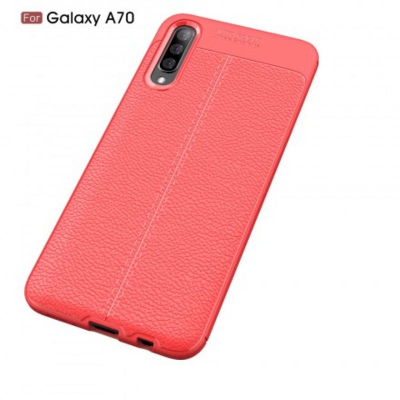 Kuori Samsung Galaxy A70 Double Line Litchi Leather Effect