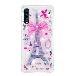 Kuori Samsung Galaxy A70 Eiffel-tornin Paljetteja