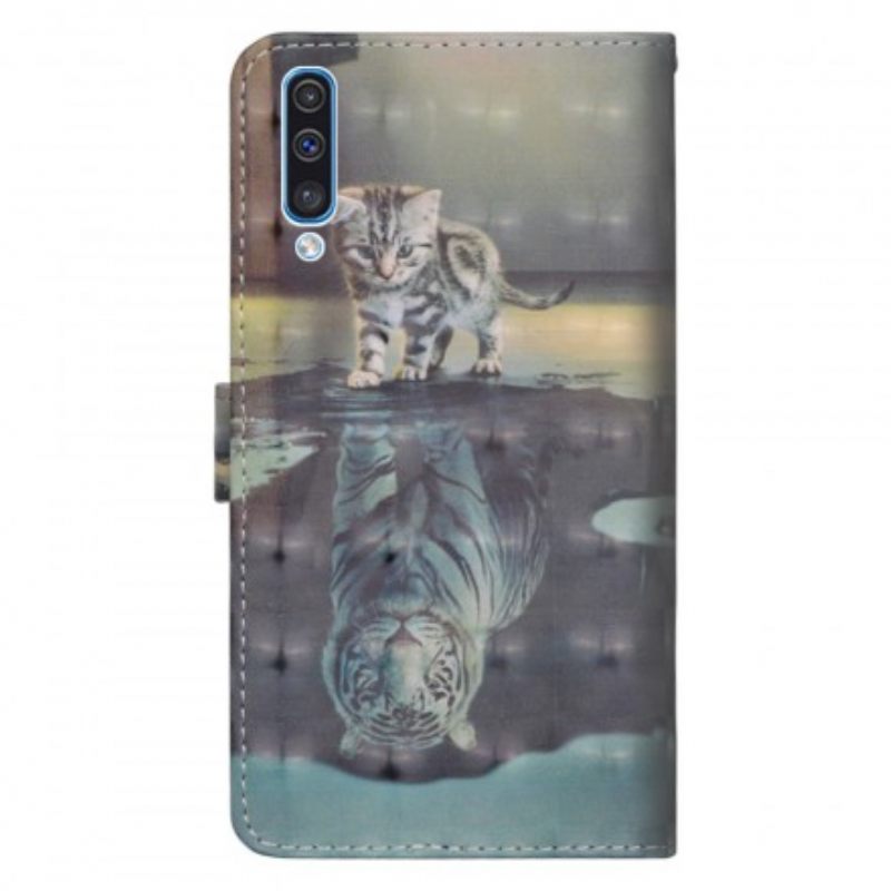 Nahkakotelo Samsung Galaxy A70 Ernest The Tiger