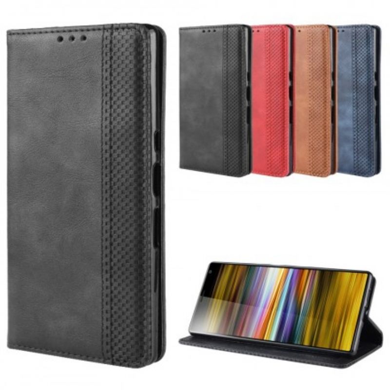 Puhelinkuoret Sony Xperia 10 Plus Kotelot Flip Faux Leather Vintage Plain