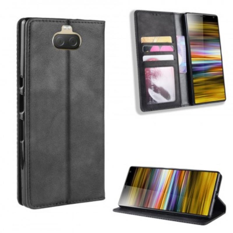 Puhelinkuoret Sony Xperia 10 Plus Kotelot Flip Faux Leather Vintage Plain