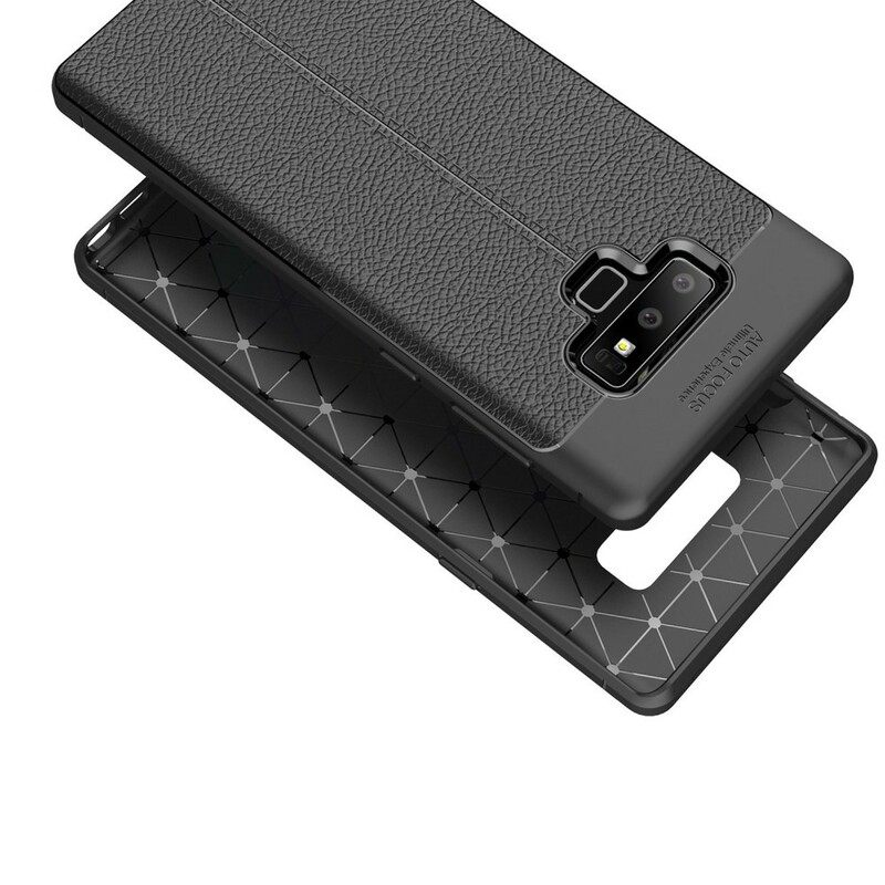 Kuori Samsung Galaxy Note 9 Double Line Litchi Leather Effect