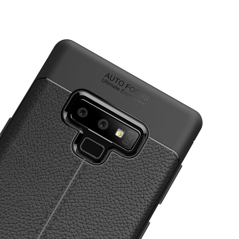 Kuori Samsung Galaxy Note 9 Double Line Litchi Leather Effect