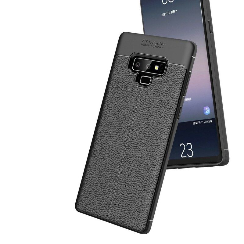 Kuori Samsung Galaxy Note 9 Double Line Litchi Leather Effect