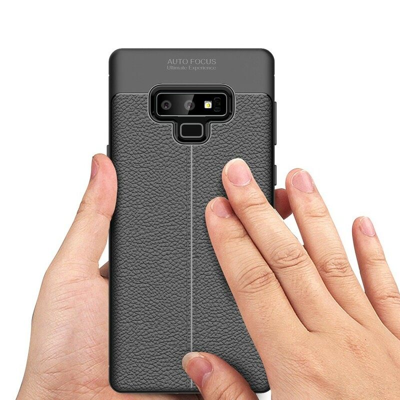 Kuori Samsung Galaxy Note 9 Double Line Litchi Leather Effect