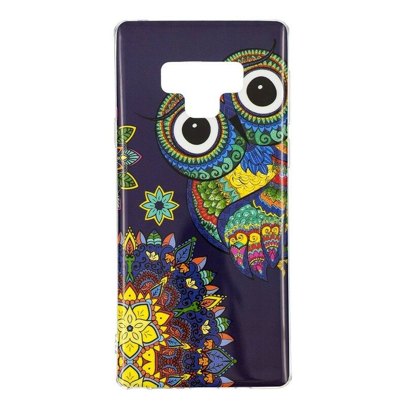 Kuori Samsung Galaxy Note 9 Owl Fluoresoiva Mandala