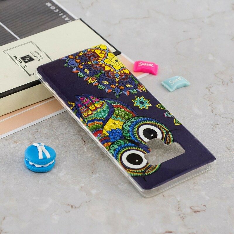 Kuori Samsung Galaxy Note 9 Owl Fluoresoiva Mandala