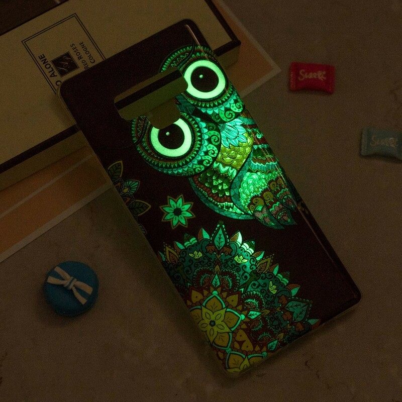 Kuori Samsung Galaxy Note 9 Owl Fluoresoiva Mandala