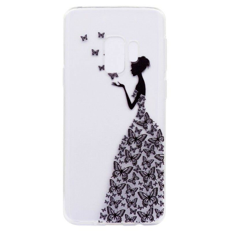 Kuori Samsung Galaxy S9 Transparent Butterflies Mekko