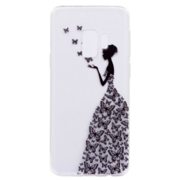 Kuori Samsung Galaxy S9 Transparent Butterflies Mekko