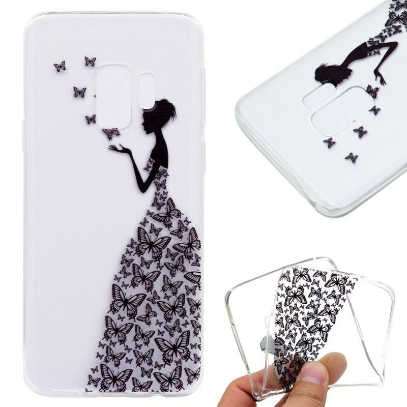 Kuori Samsung Galaxy S9 Transparent Butterflies Mekko