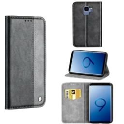 Puhelinkuoret Samsung Galaxy S9 Kotelot Flip Bicolor Leather Effect