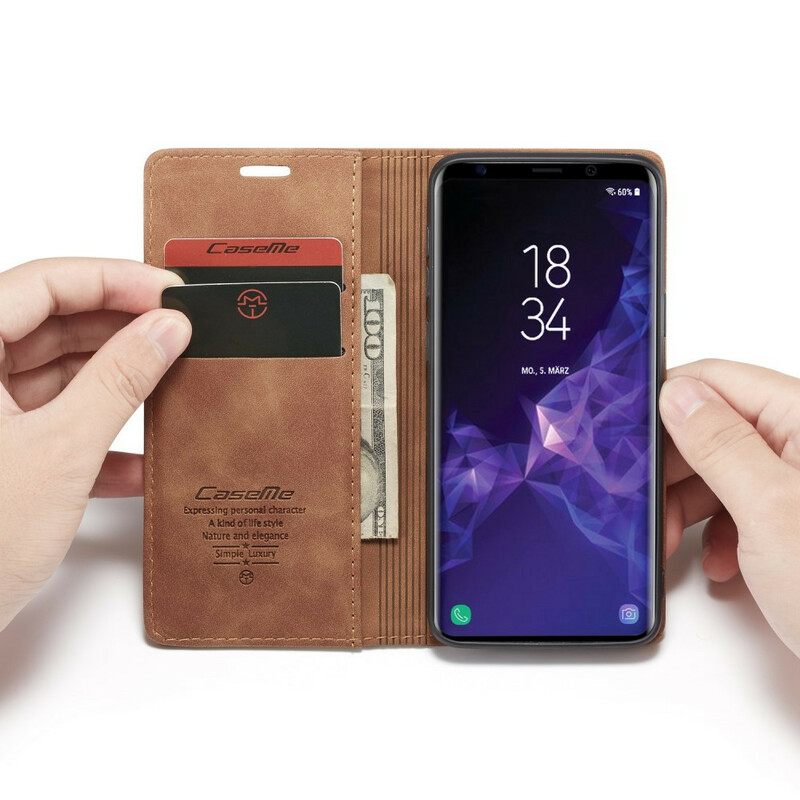 Puhelinkuoret Samsung Galaxy S9 Kotelot Flip Caseme Keinonahka