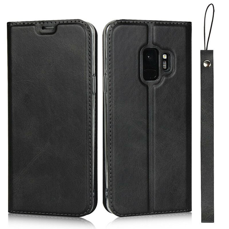 Puhelinkuoret Samsung Galaxy S9 Suojaketju Kuori Kotelot Flip Faux Leather Luokka Hihnalla