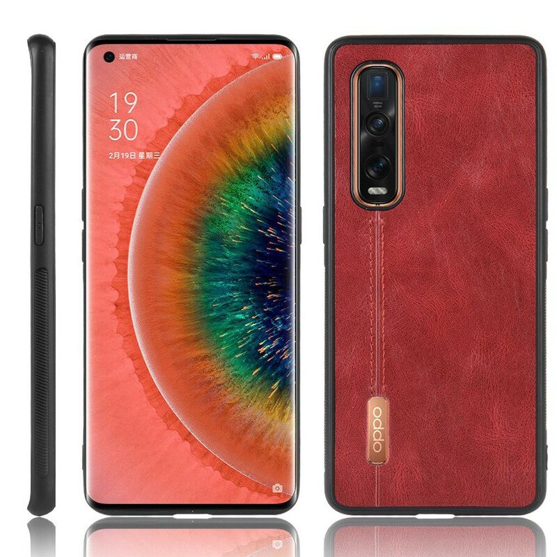 Kuori Oppo Find X2 Pro Couture Nahkaefekti