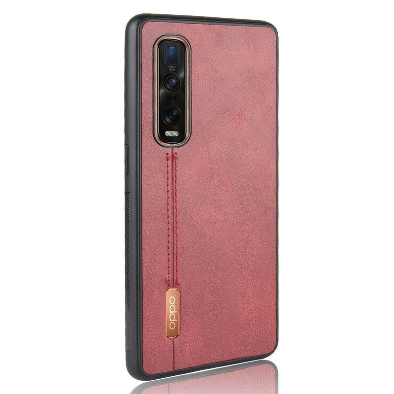 Kuori Oppo Find X2 Pro Couture Nahkaefekti