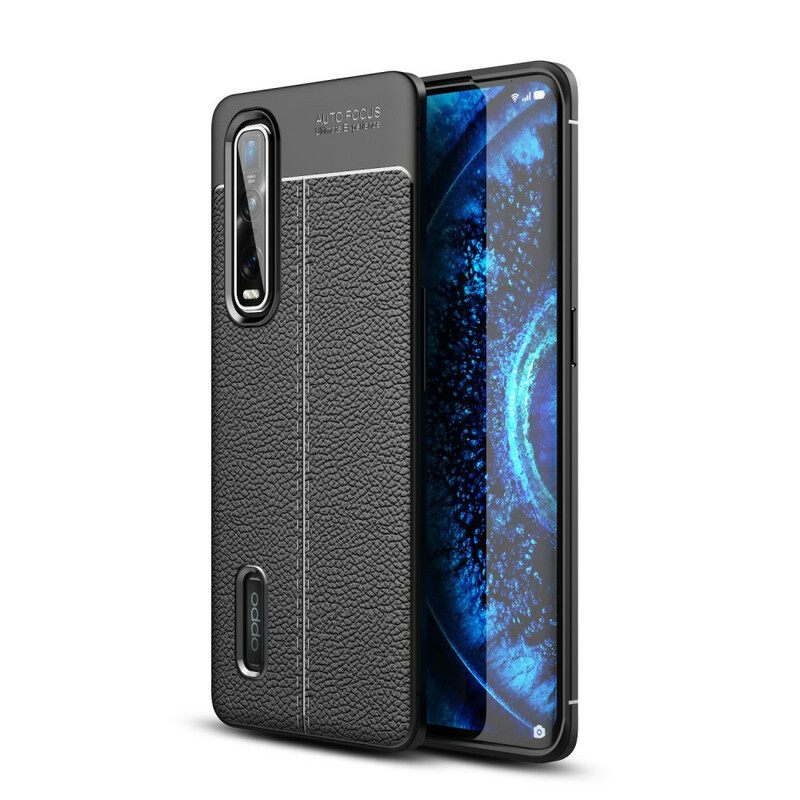 Kuori Oppo Find X2 Pro Double Line Litchi Leather Effect