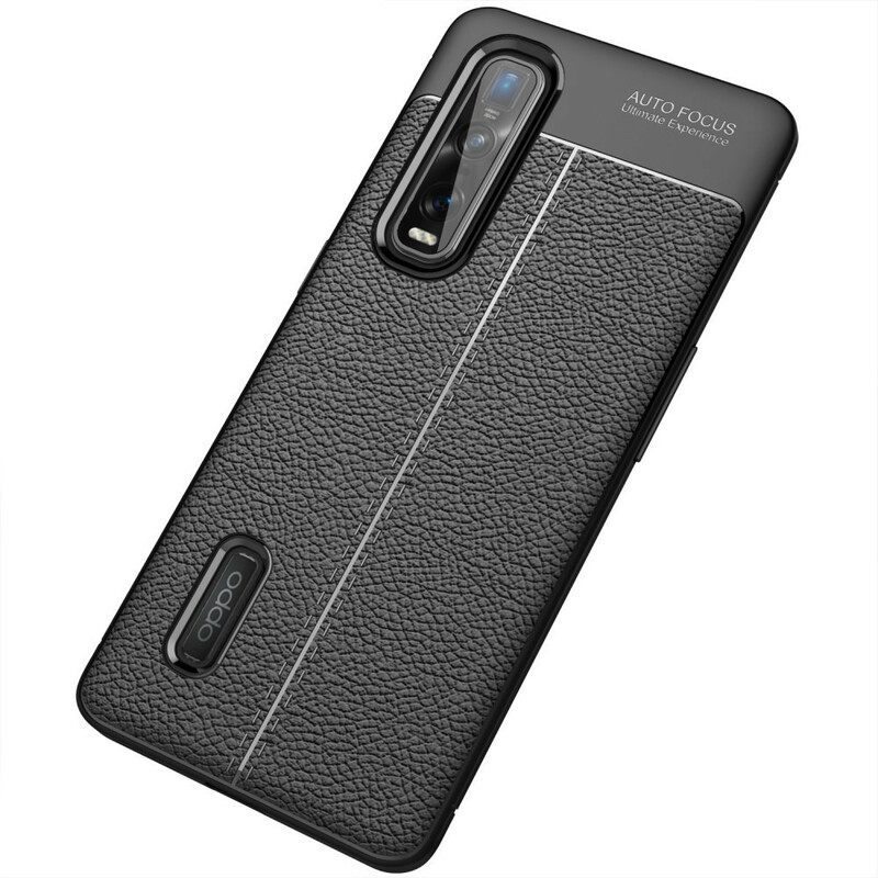 Kuori Oppo Find X2 Pro Double Line Litchi Leather Effect