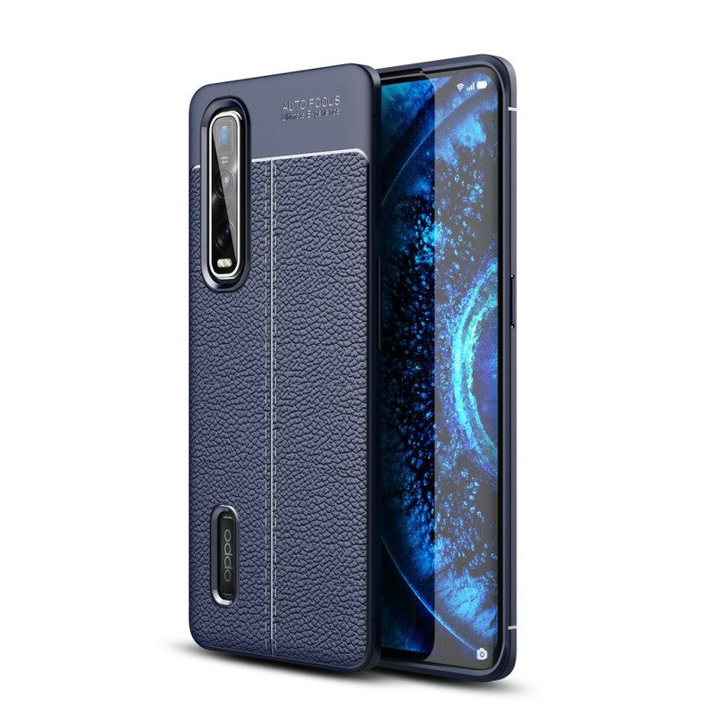 Kuori Oppo Find X2 Pro Double Line Litchi Leather Effect