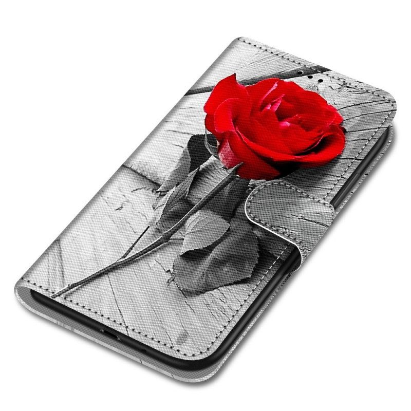 Flip Case Samsung Galaxy A03 Core Suojaketju Kuori Romanttinen Ruusu Hihnalla