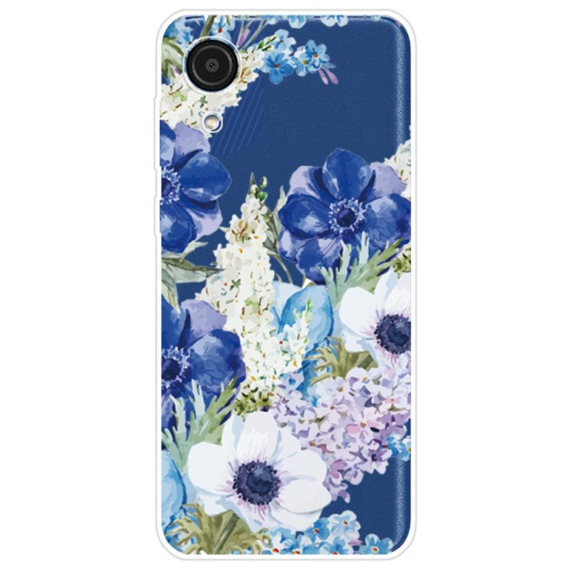 Kuori Samsung Galaxy A03 Core Watercolour Blue Flowers