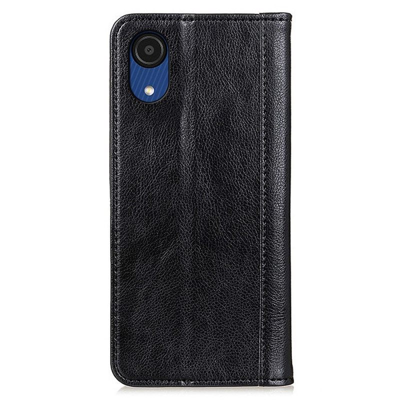 Puhelinkuoret Samsung Galaxy A03 Core Kotelot Flip Elegance Split Litchi Leather