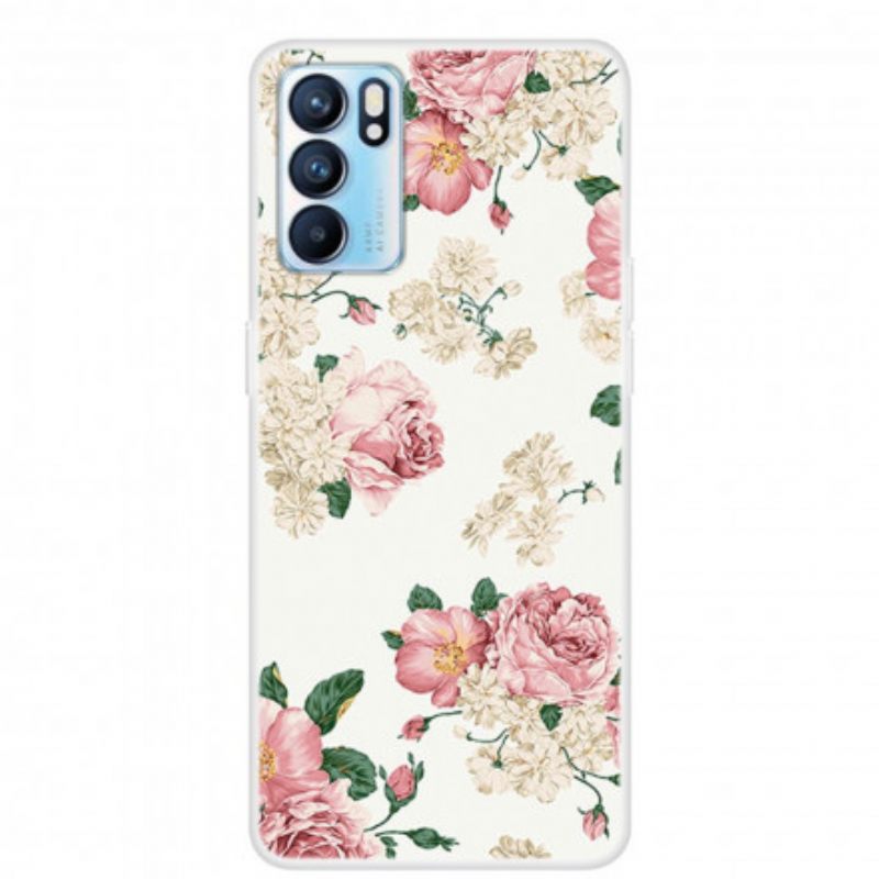 Case Oppo Reno 6 5G Transparent Liberty Flowers