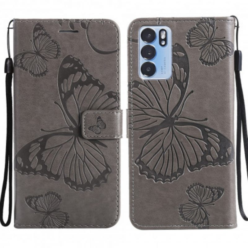 Kotelot Oppo Reno 6 5G Suojaketju Kuori Giant Thong Butterflies