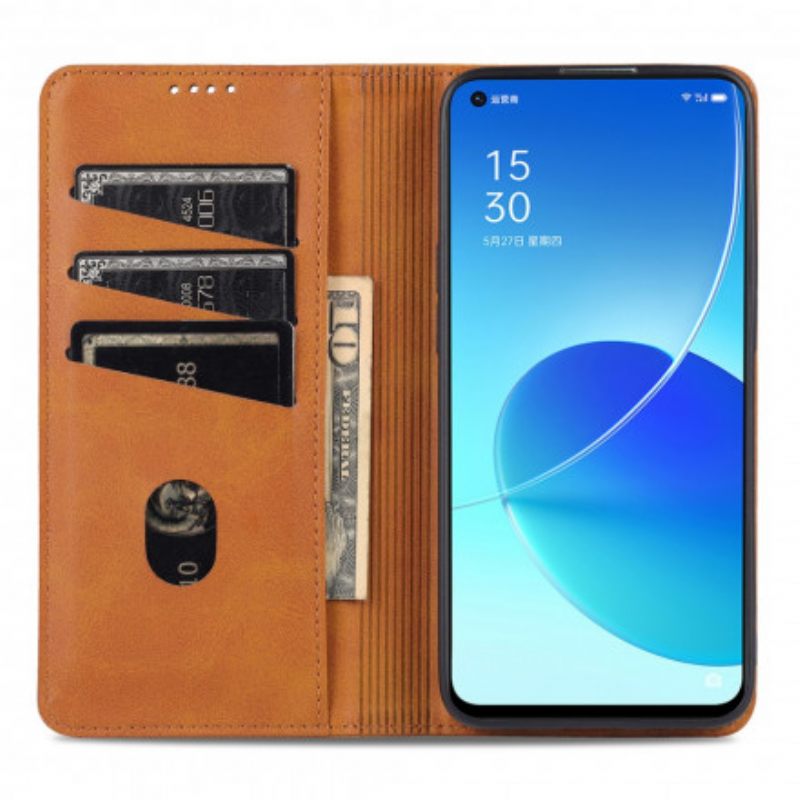 Puhelinkuoret Oppo Reno 6 5G Kotelot Flip Style Leather Azns