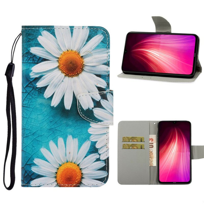 Flip Case Xiaomi Redmi Note 8T Suojaketju Kuori Thong Daisies