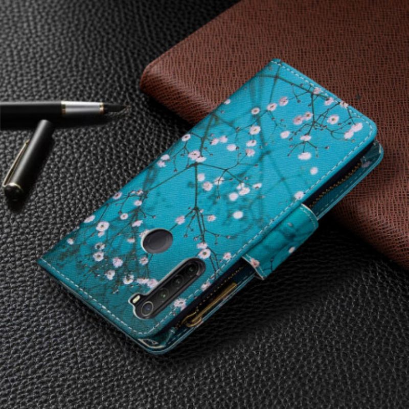 Flip Case Xiaomi Redmi Note 8T Vetoketjullinen Puutasku